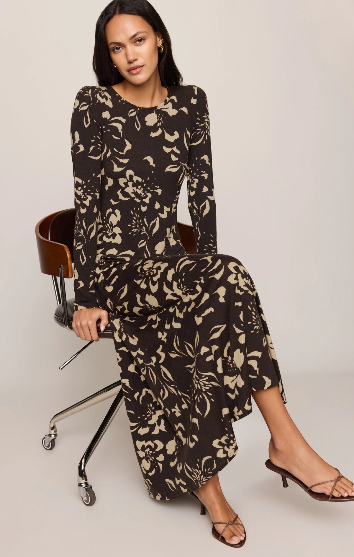 LILIAN FREYA FLORAL MIDI DRESS
