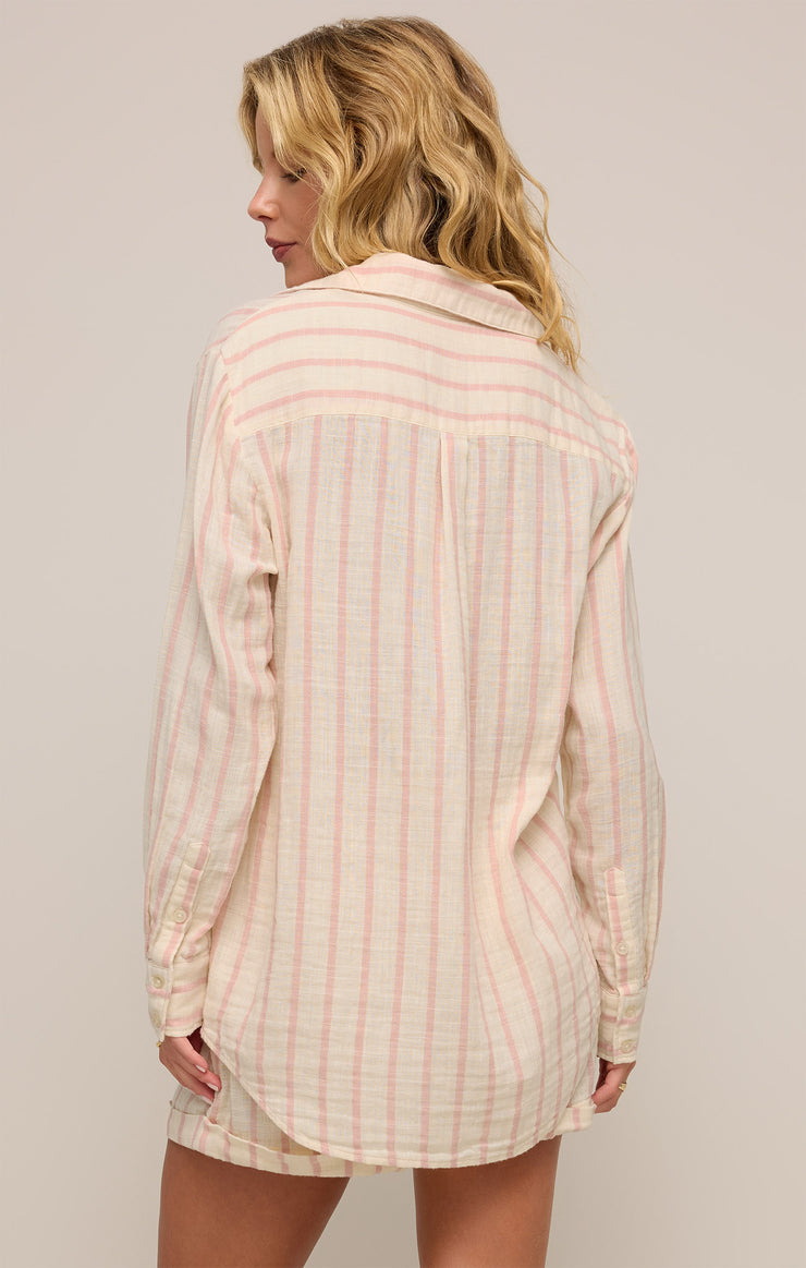 SATURDAY STRIPE GAUZE SHIRT