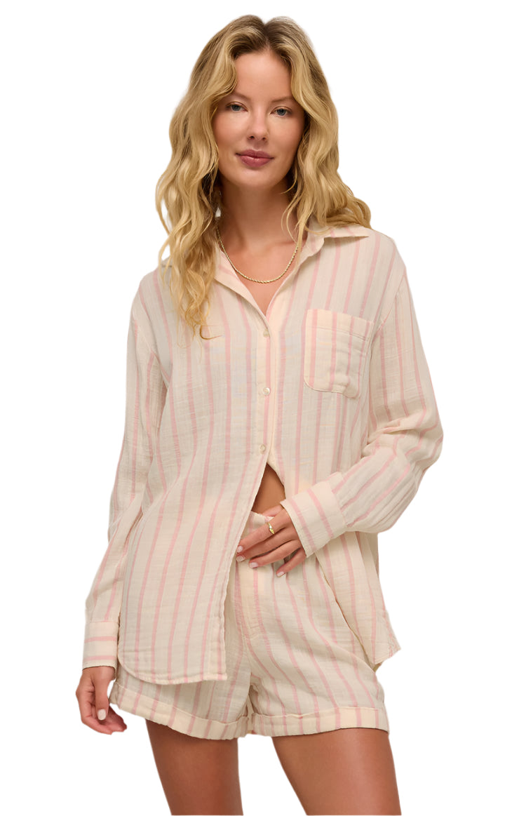 SATURDAY STRIPE GAUZE SHIRT