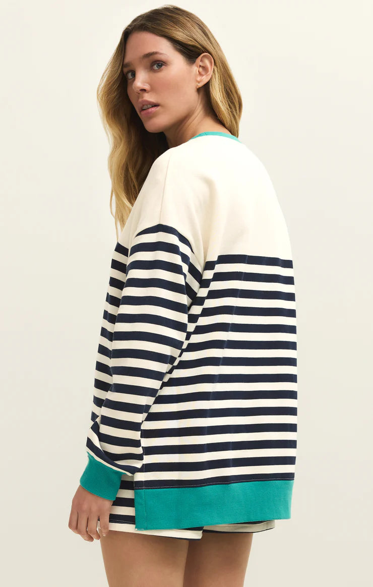 LAYER UP STRIPE SWEATSHIRT