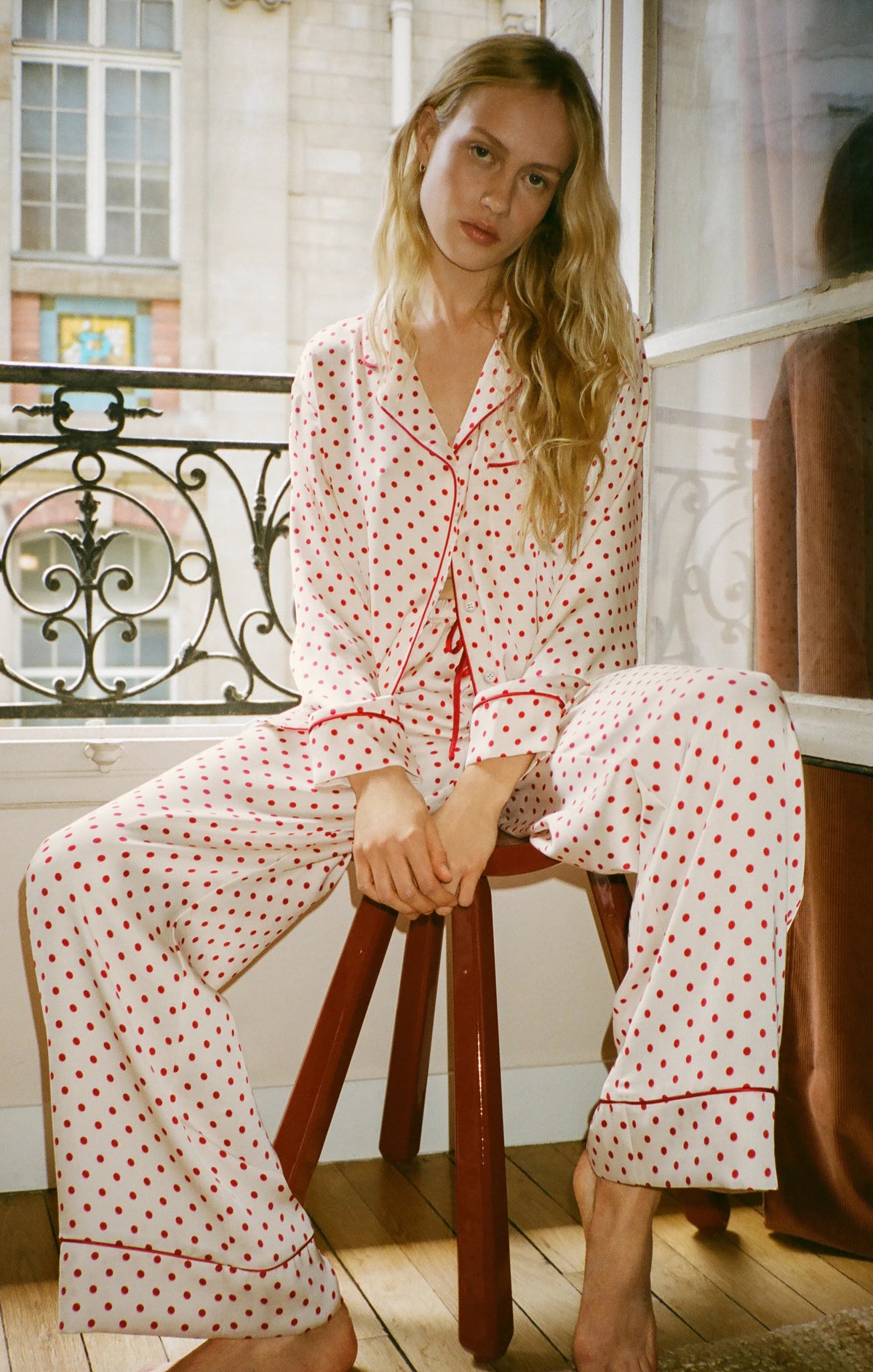 SNUGGLE DOT SATIN PJ SET