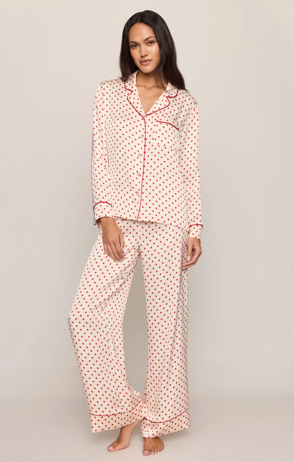 SNUGGLE DOT SATIN PJ SET