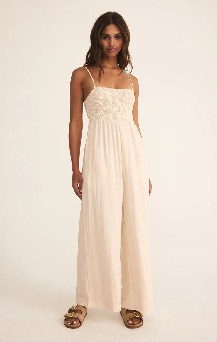 BEACHSIDE SMOCKED JUMPSUIT