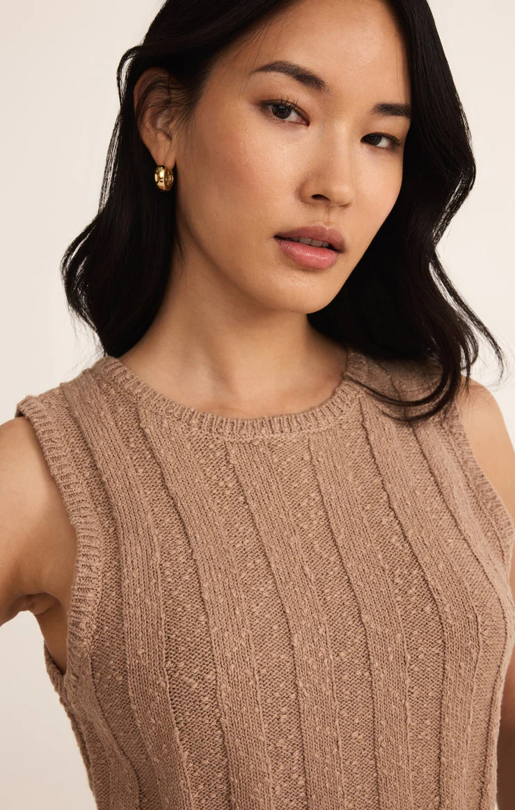 CALAN RIB SWEATER CROPPED TANK