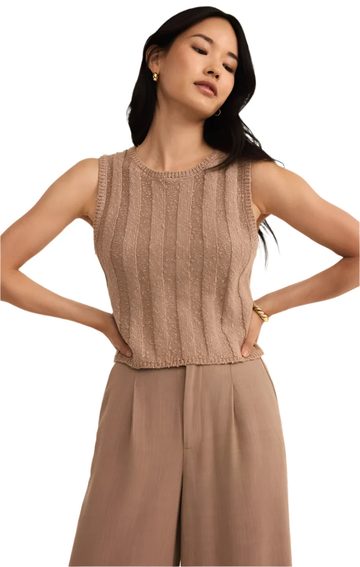 CALAN RIB SWEATER CROPPED TANK