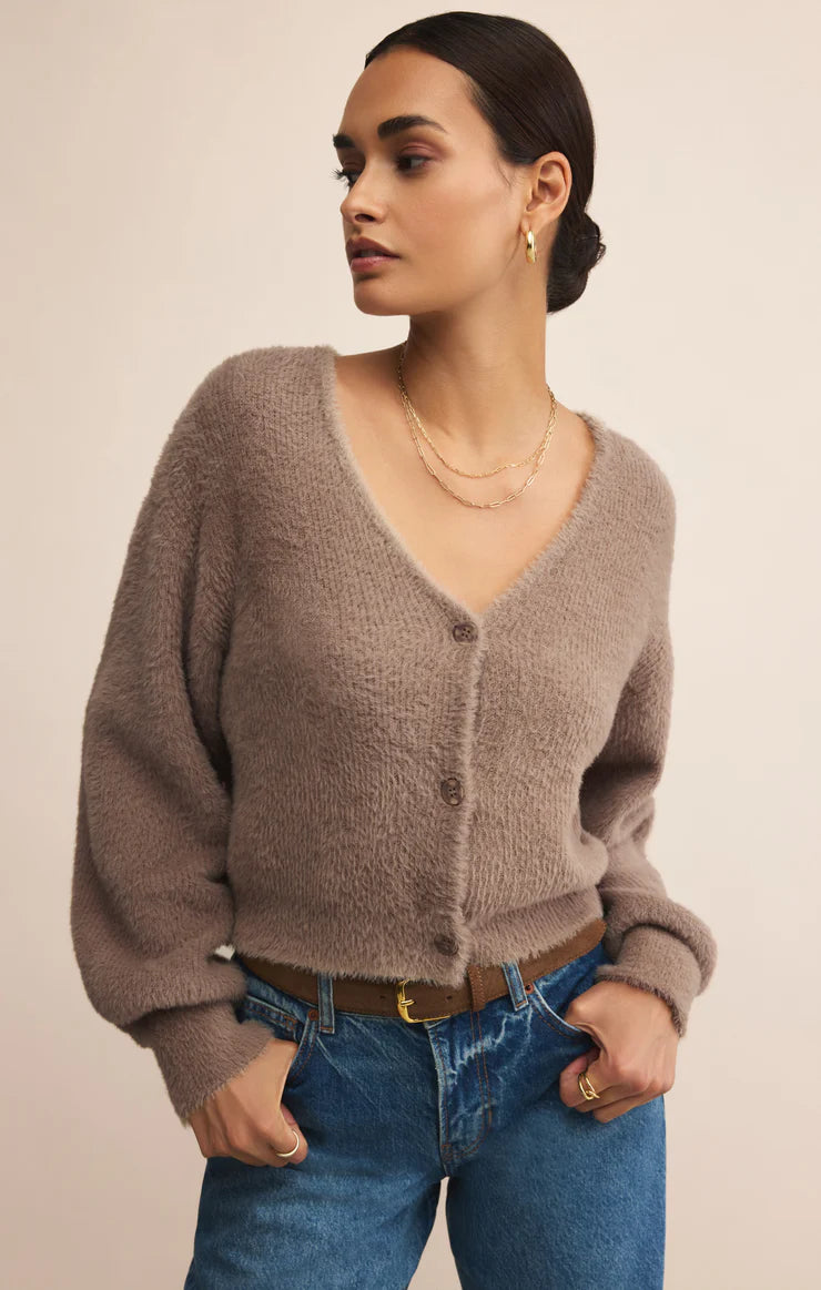 SADIRA FLUFFY CROP CARDIGAN