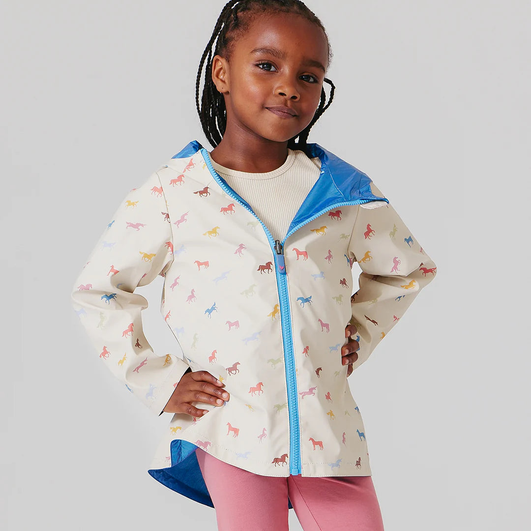 Rafa Rain Coat - Blue Metallic
