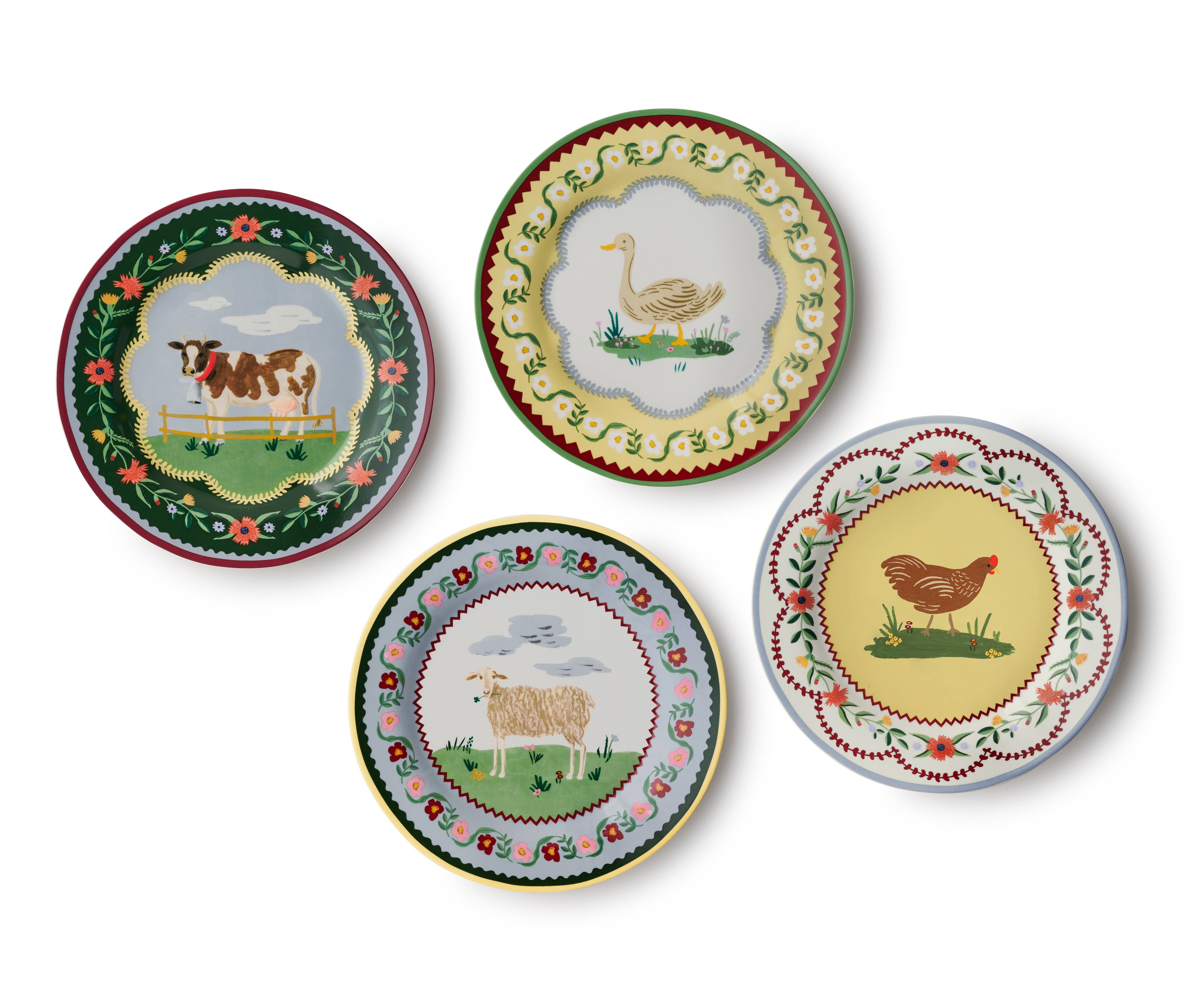 Home Sweet Home Porcelain Dessert Plate Set