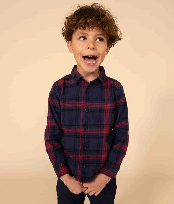 Red and Navy Plaid button Down