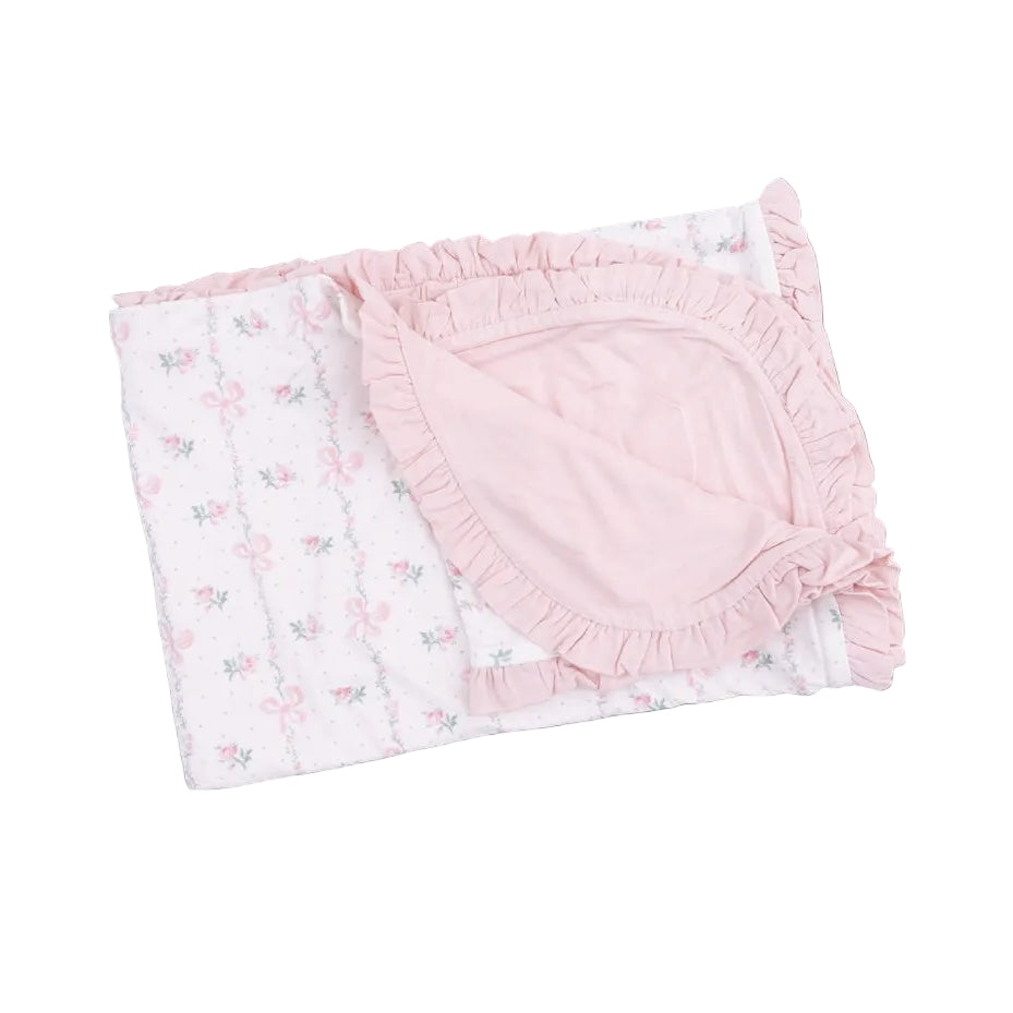 Dainty Buds &Bows Ruffle Blanket