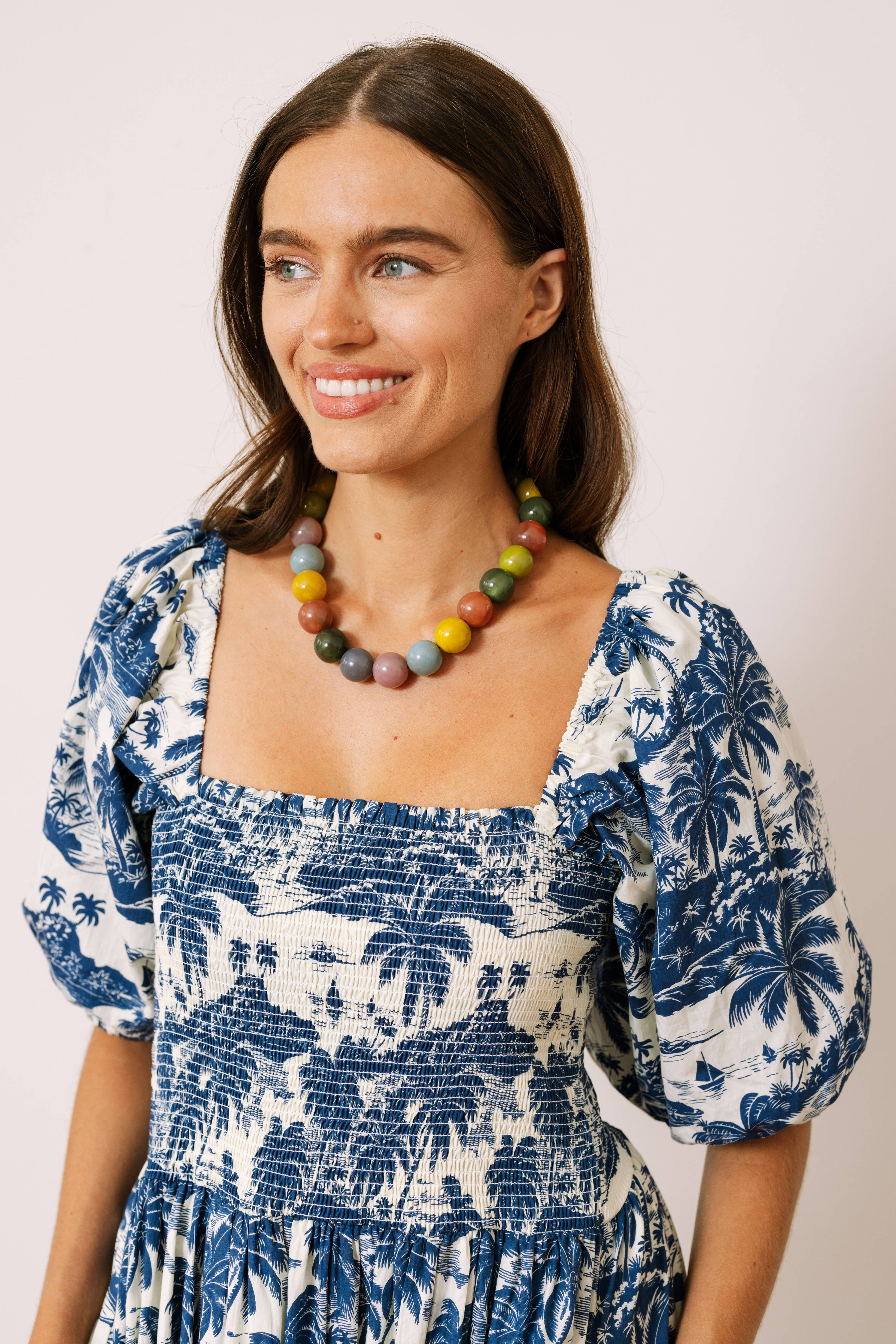 Smoky Rainbow Gumball Necklace
