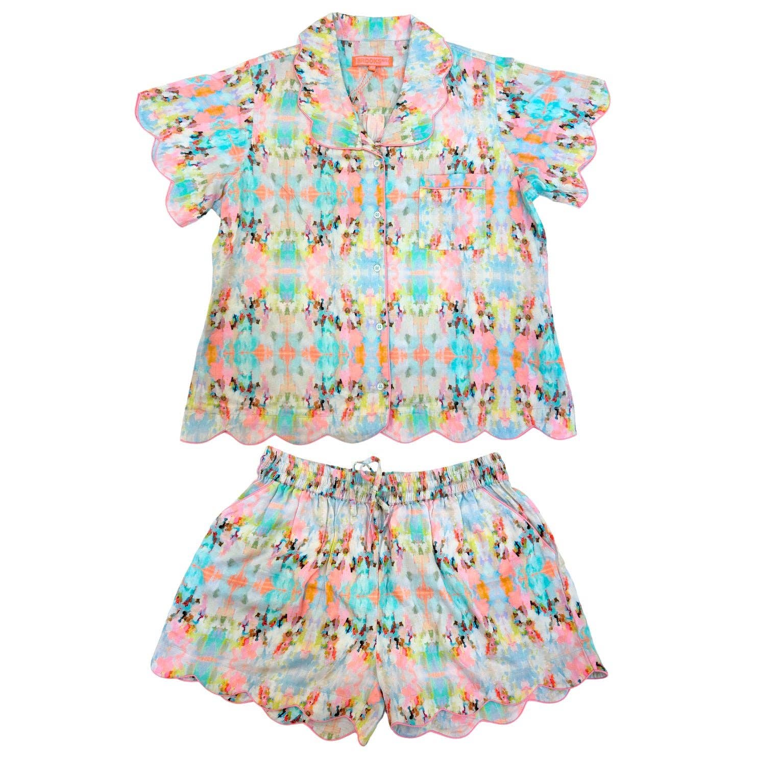 Brooks Avenue Scalloped Short Pajama Set