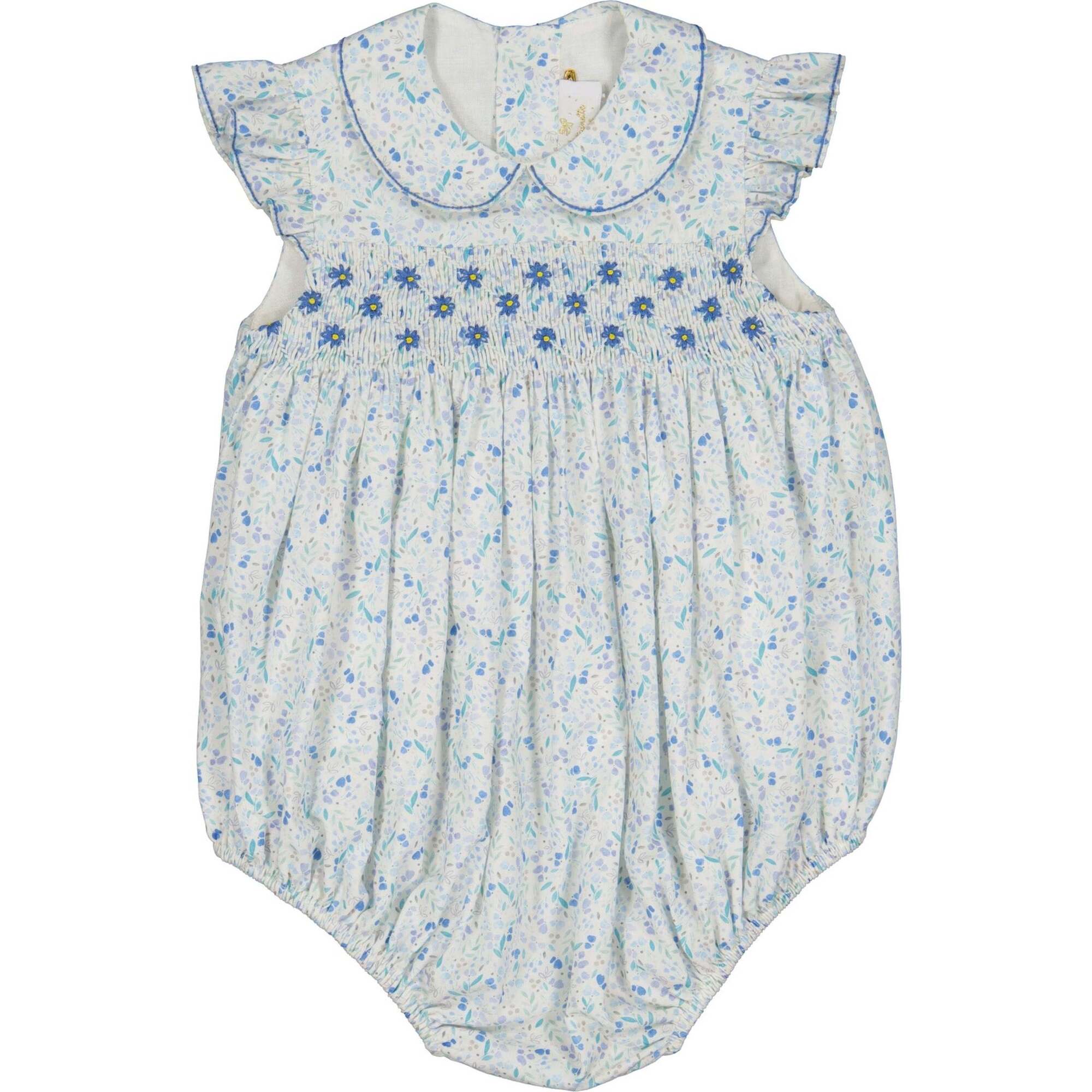 Cosmos Floral Short Sleeve Bubble Romper