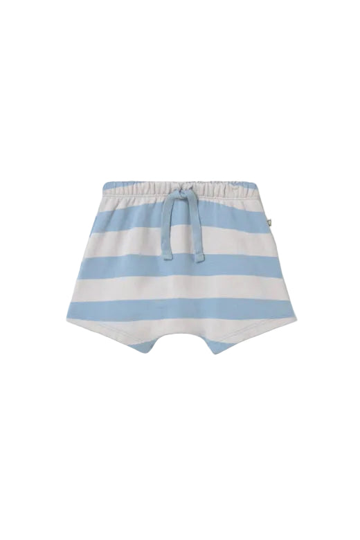 Cali striped cotton fleece baby shorts