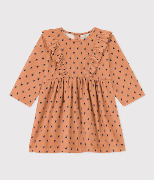 Pink Floral Corduroy Dress