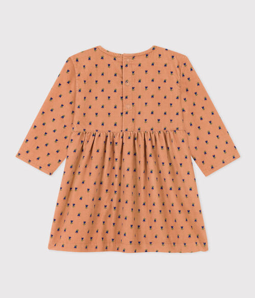 Pink Floral Corduroy Dress