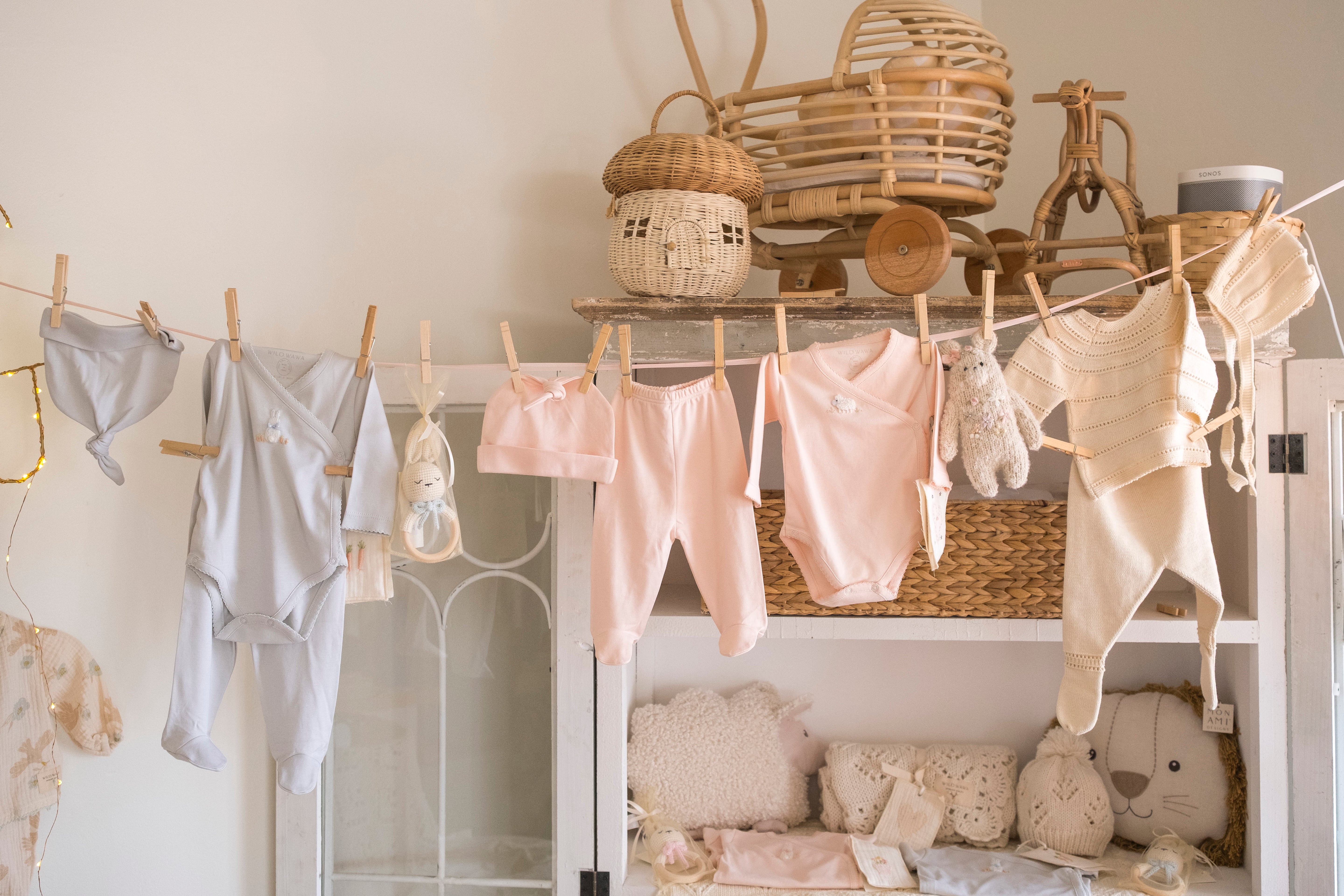 Pima Embroidered Bundle Set in Pink Bunny