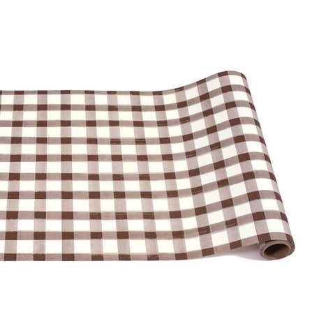 HOME ESSENTIALS - Brown Painted Check Runner
