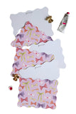 Bows, ribbons, wavy edge notecard set