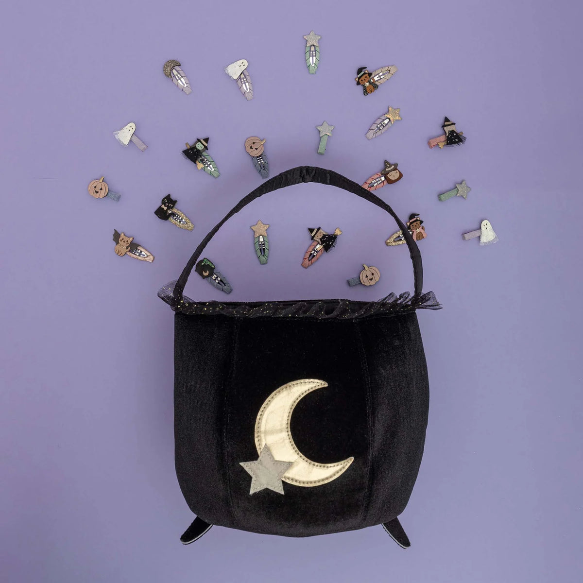 Black cauldron trick or treat bag