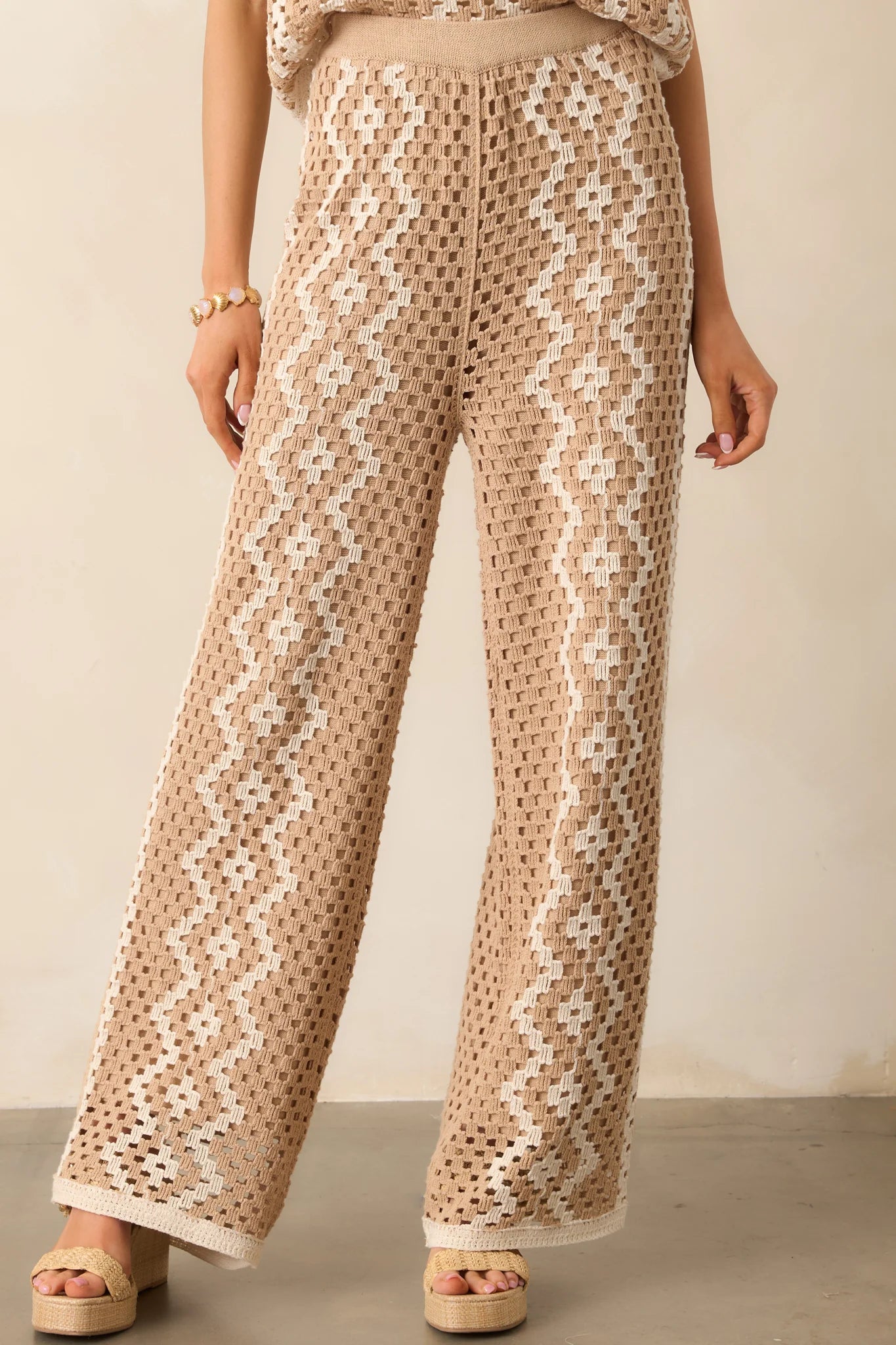 NATURAL LOMA CROCHET PANT