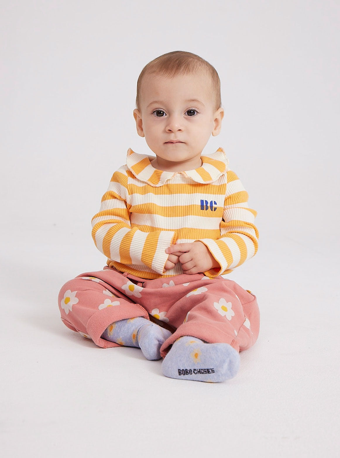 BABY YELLOW STRIPES RIBBED BLOUSE