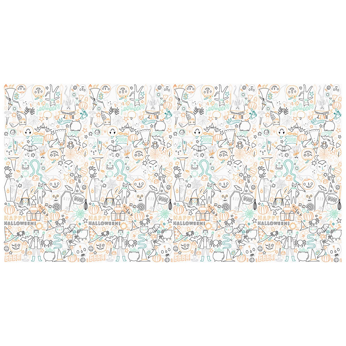 Halloween Color In Activity Tablecloth
