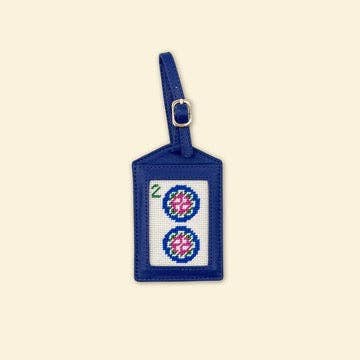 Needlepoint Two Dot Luggage Tag