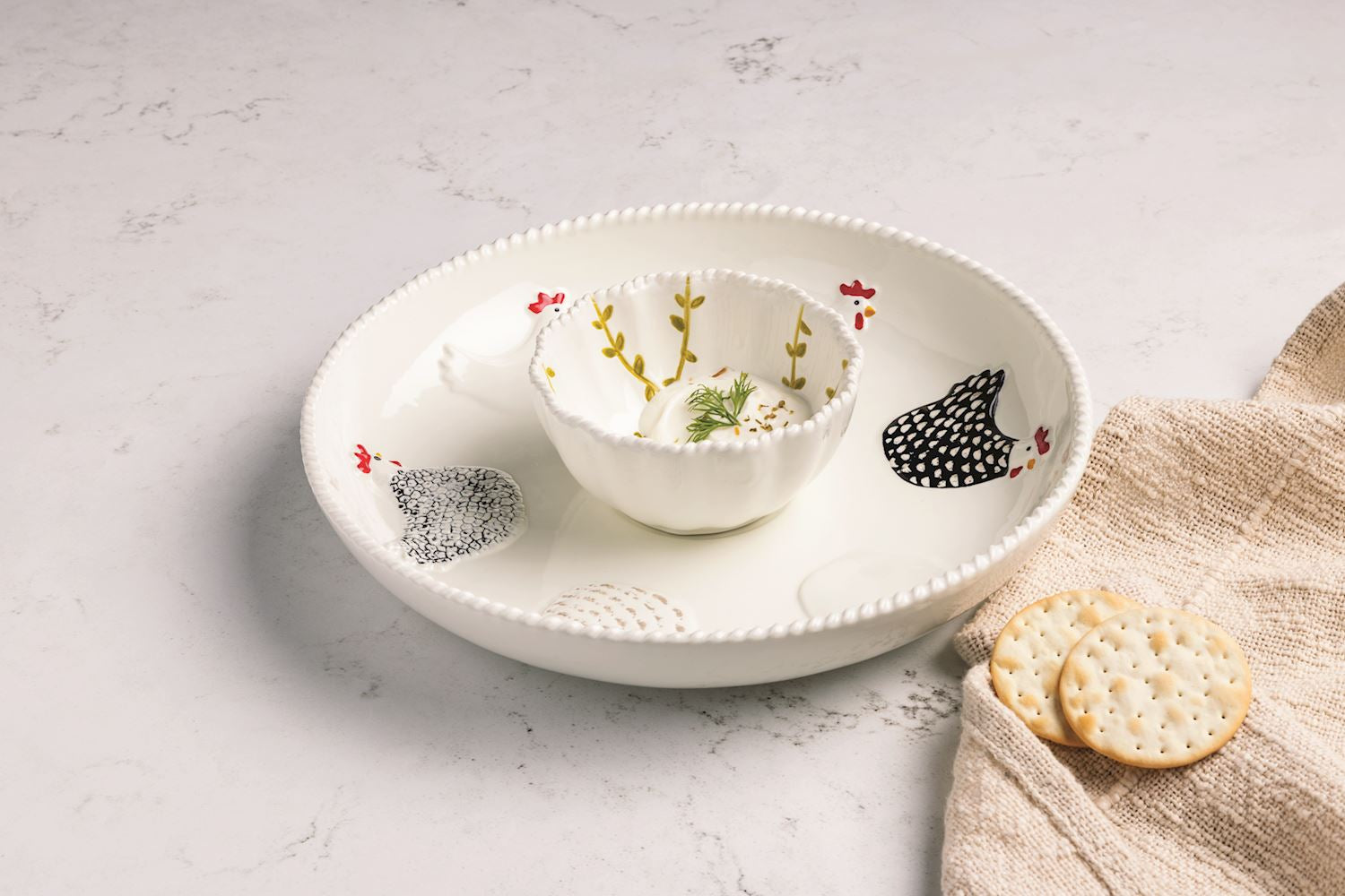 Rooster Chip & Dip Set