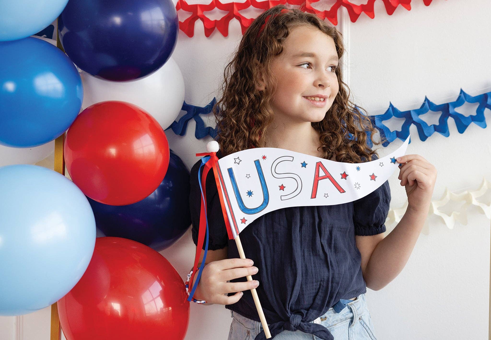 USA Coloring Pennant