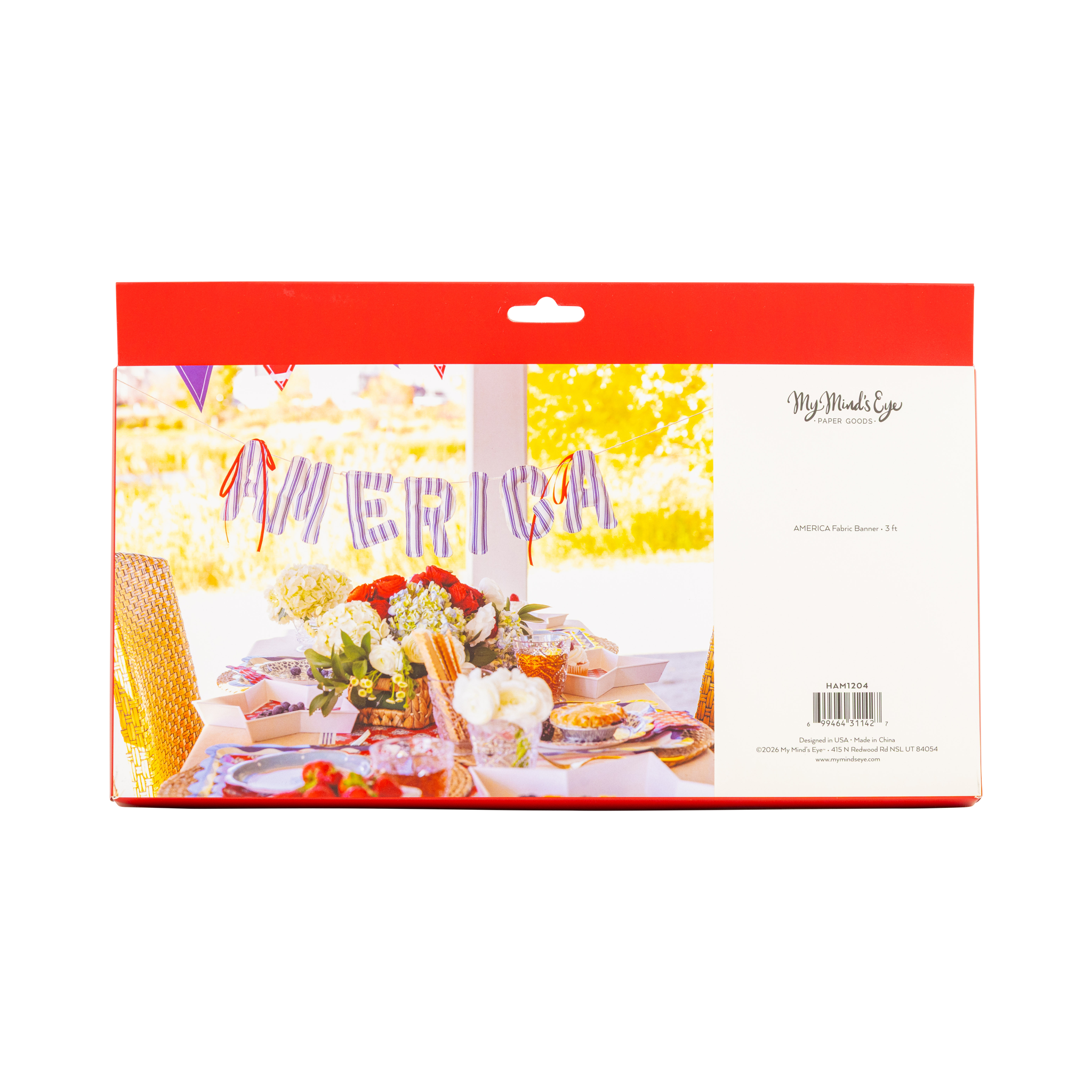 America Ticking Linen Puffy Banner
