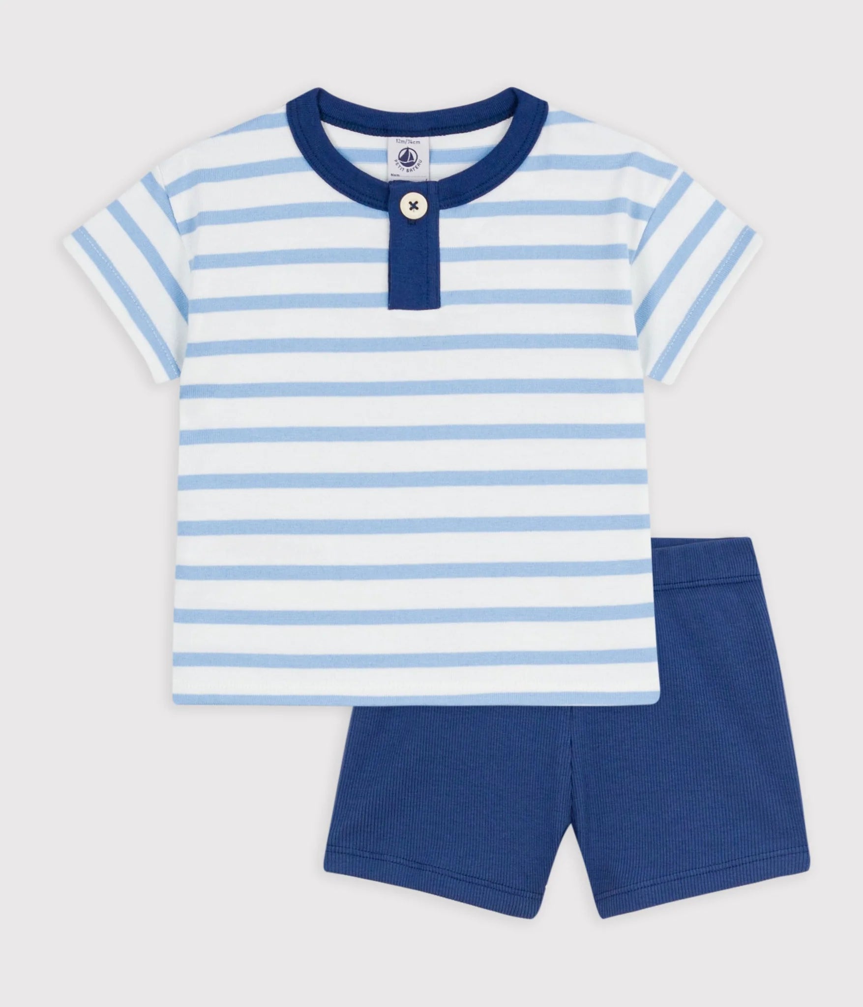 Baby boy 2pc set ss stripe tee and shorts