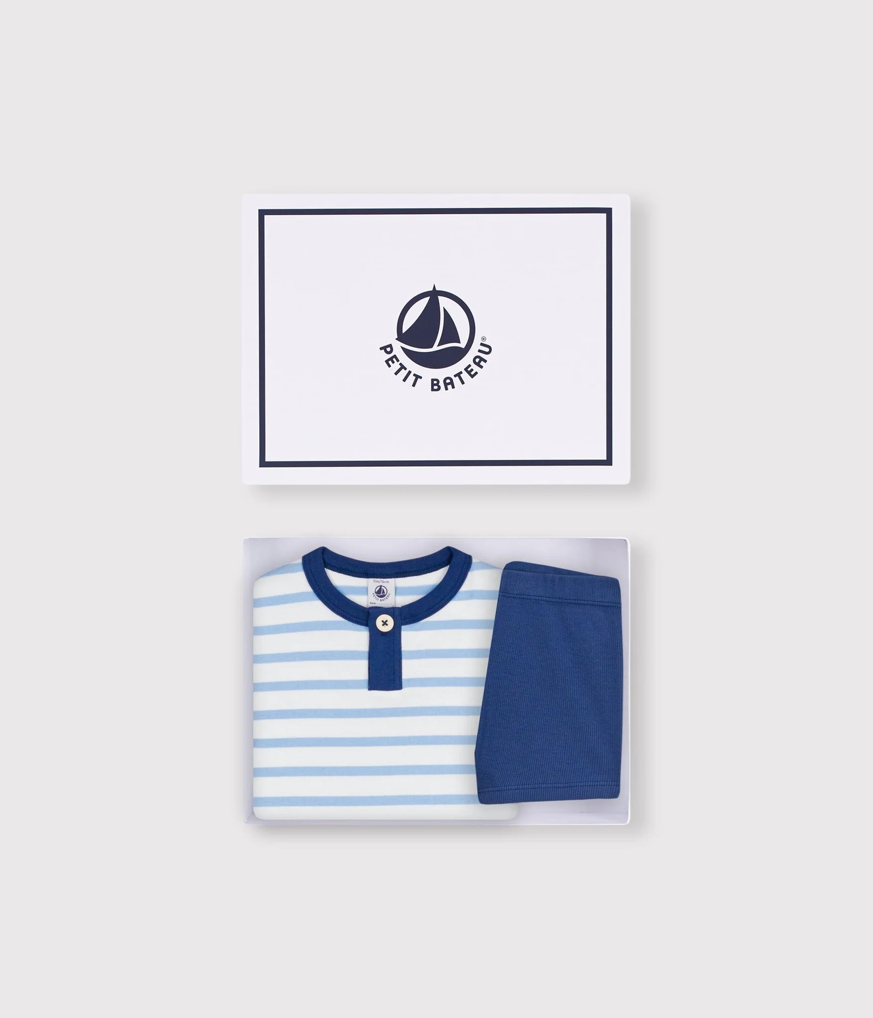 Baby boy 2pc set ss stripe tee and shorts