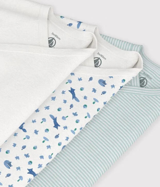 Baby Boy 3-Pack Long Sleeve Crossover Bodysuits