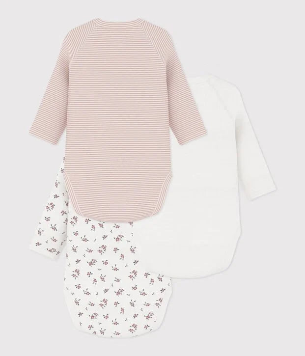 Girl 3 Pack Long Sleeve Crossover Bodysuits