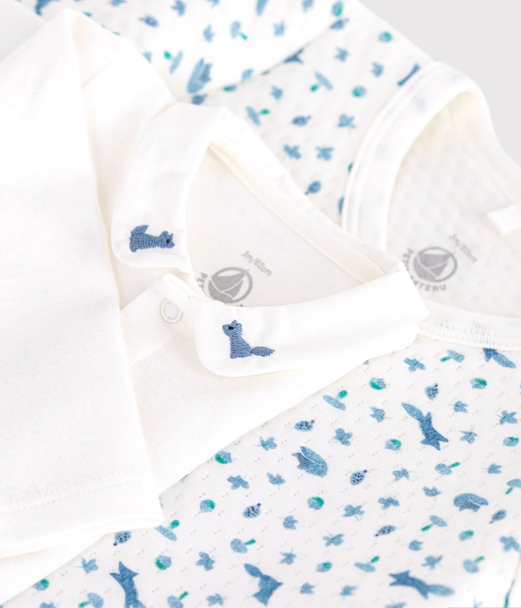 3-Piece Set: Long Sleeve Bodysuit, Fox Print Cardigan, and Pant