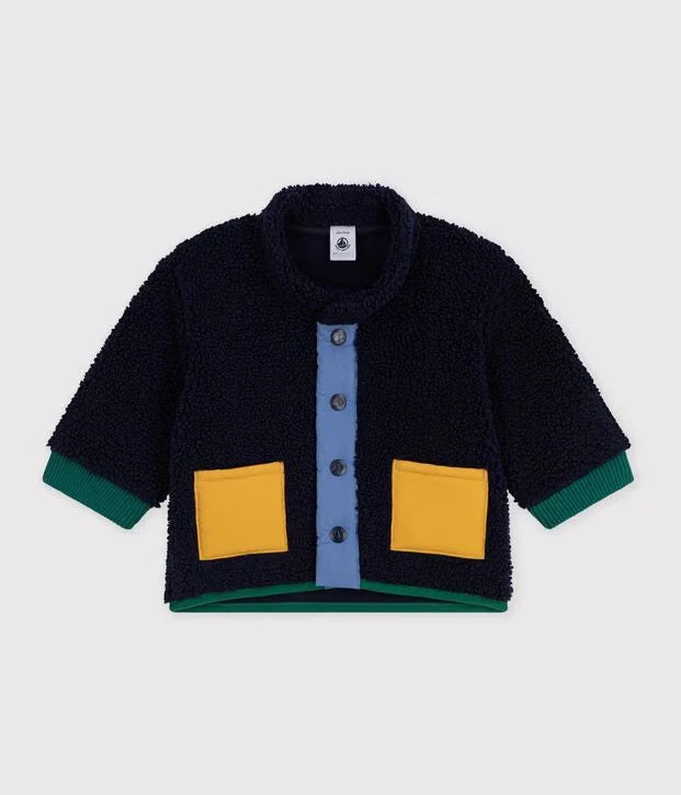 Navy Blue Sherpa Jacket