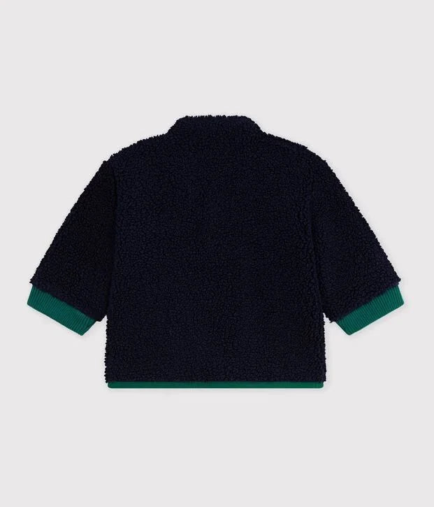Navy Blue Sherpa Jacket