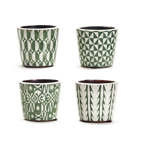 Cesar Verde Collection 4" Terracotta Pot Assorted 4 Designs - Terracotta