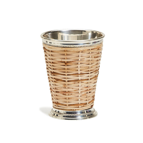 Hand-Crafted Mint Julep Cups with Rattan Weave