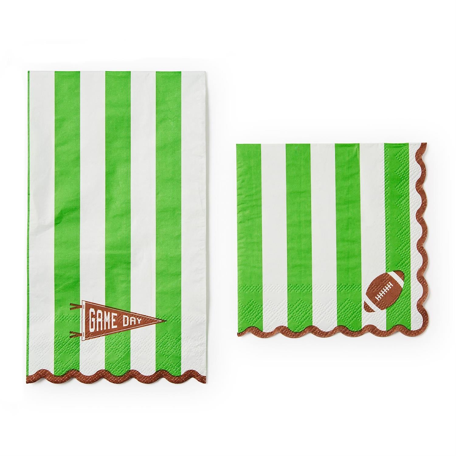 Game Day  Scalloped Edge Paper Napkin