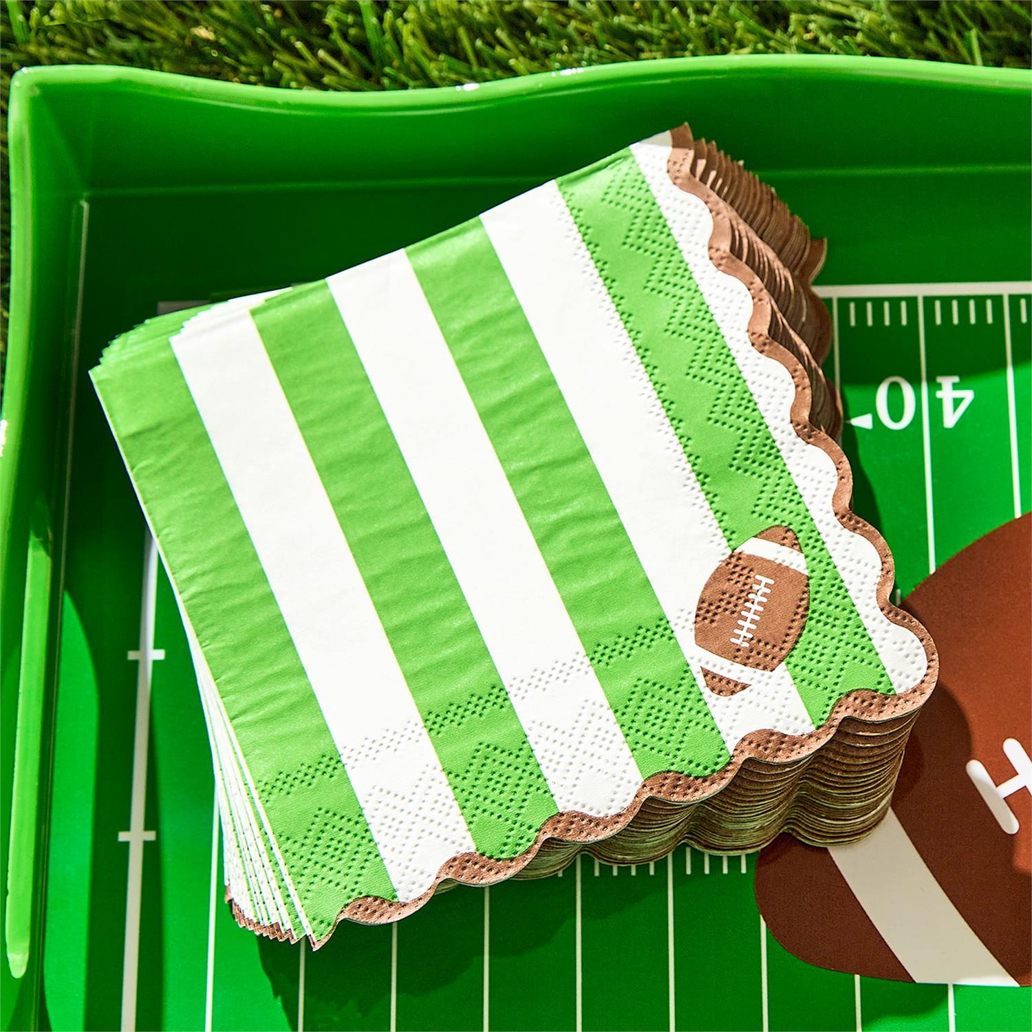 Game Day  Scalloped Edge Paper Napkin