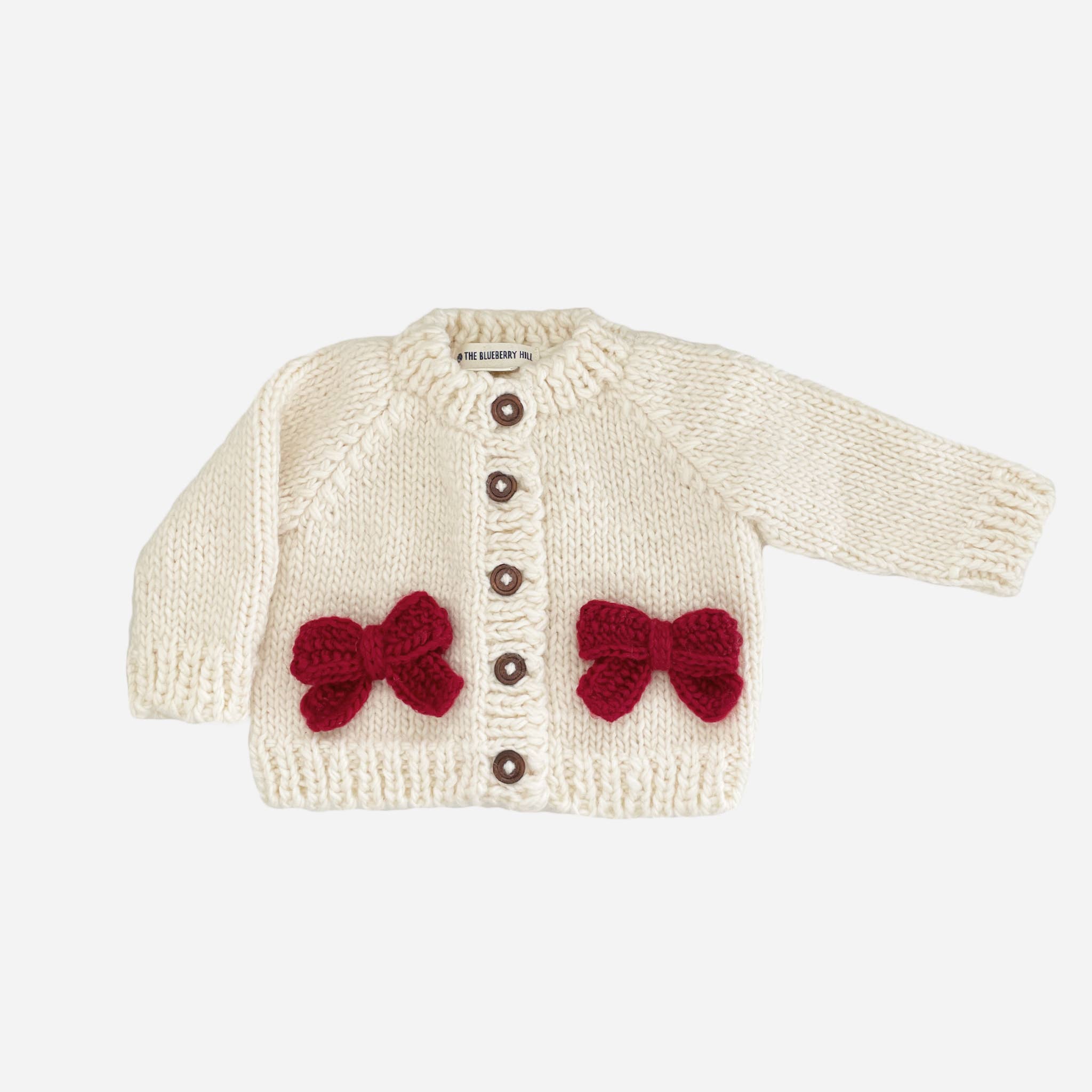 Red Bow Cardigan Kids Baby Sweater Christmas Holiday Love