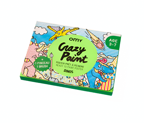 Dinos paint activity - with brush + pre-applied paint