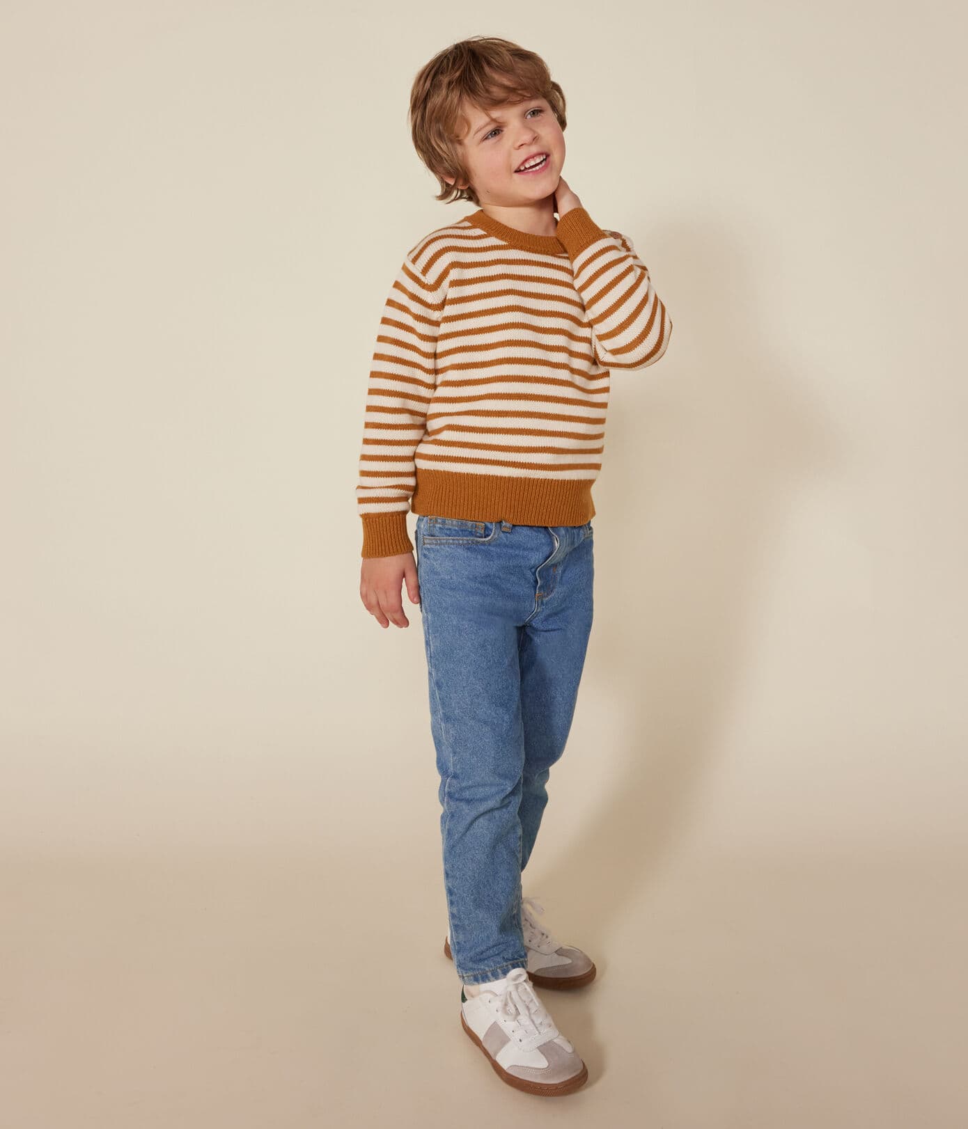 BOYS' WOOL AND COTTON PULLOVER