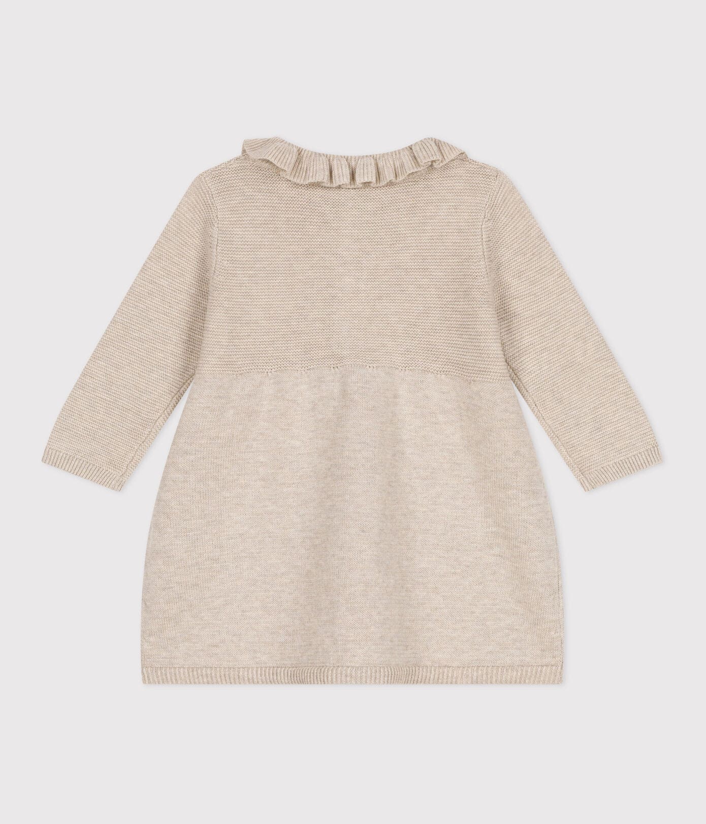 LONG-SLEEVED KNITTED COTTON DRESS