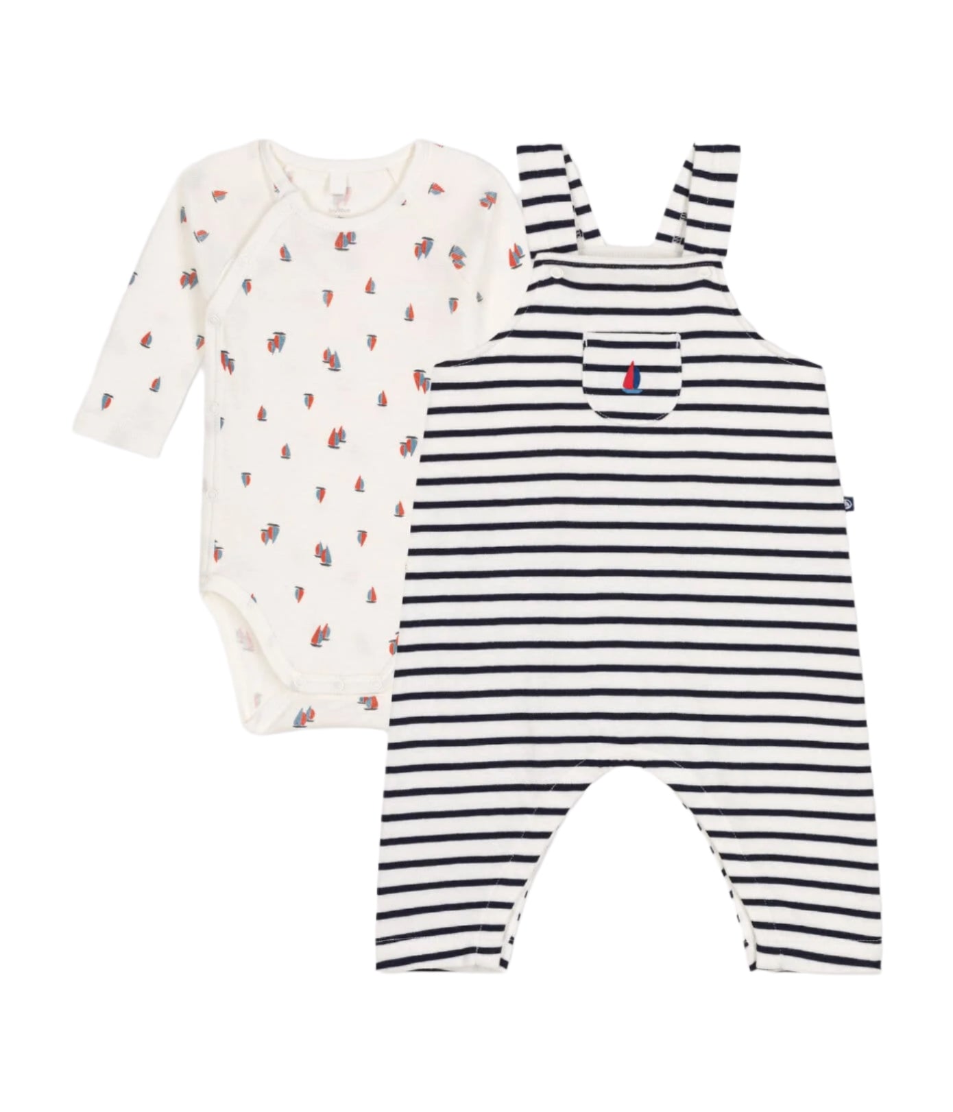 BABIES' COTTON DUNGAREES AND BODYSUIT SET