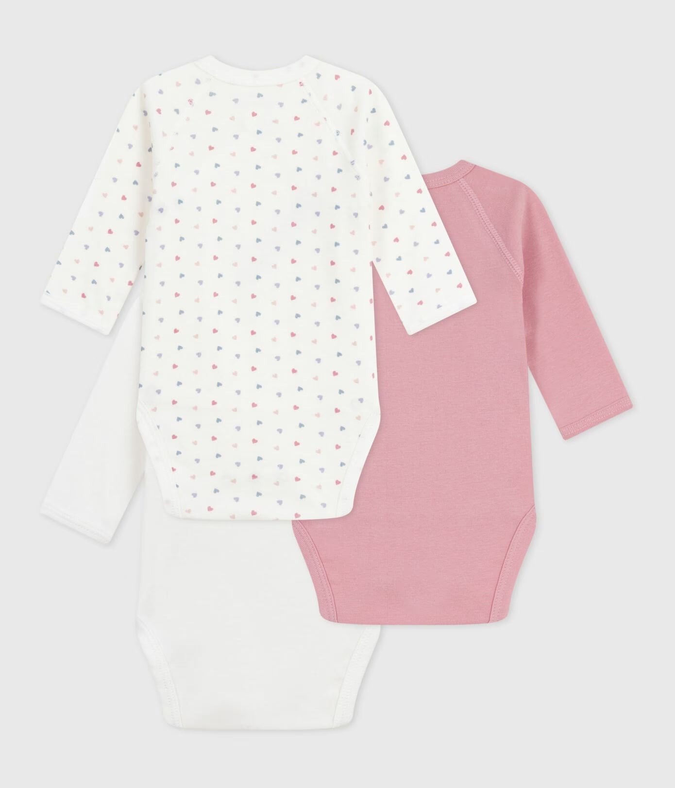 3 PACK OF BABIES' LONG-SLEEVED COTTON WRAPOVER BODYSUITS