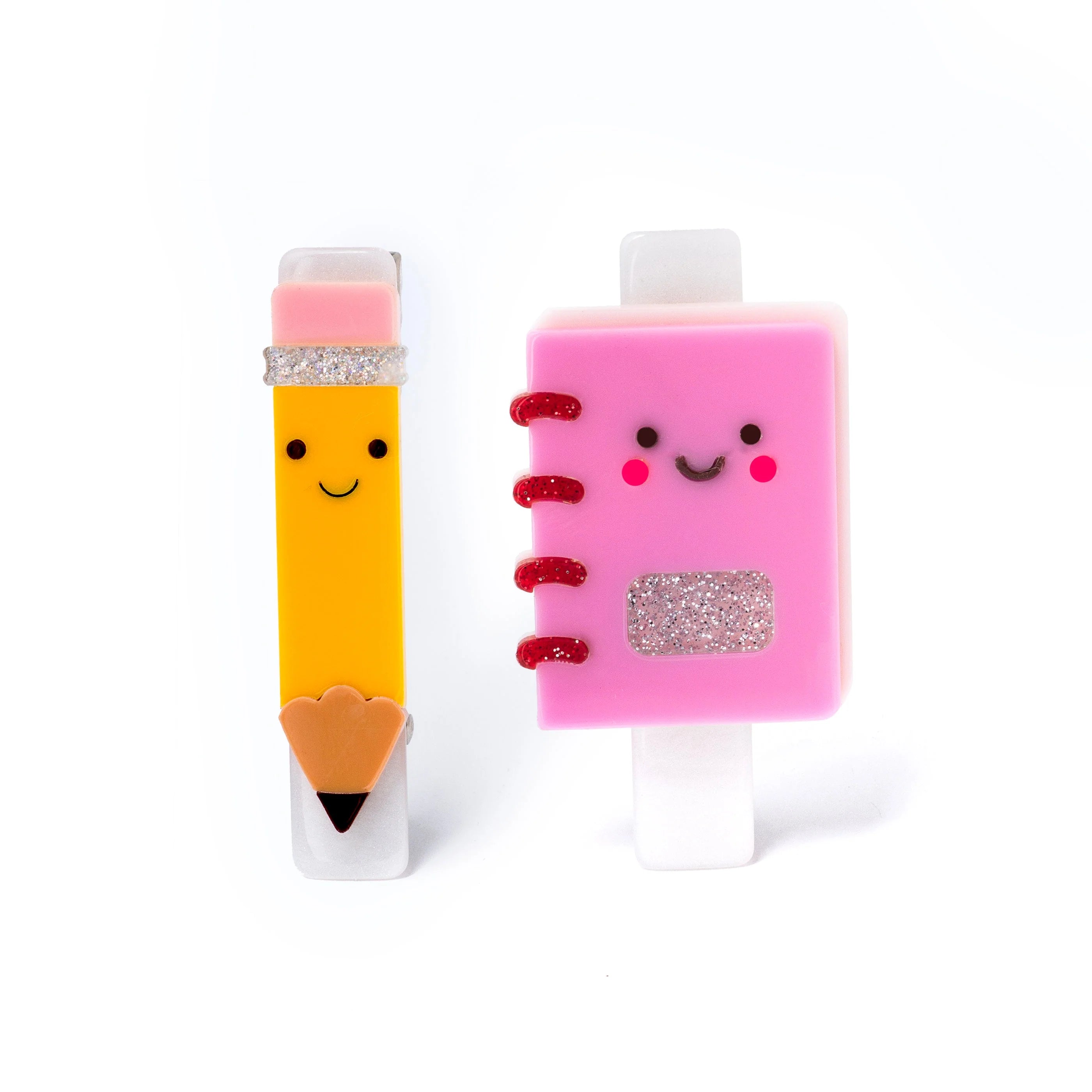 NotebookPink & Pencil Alligator Clips
