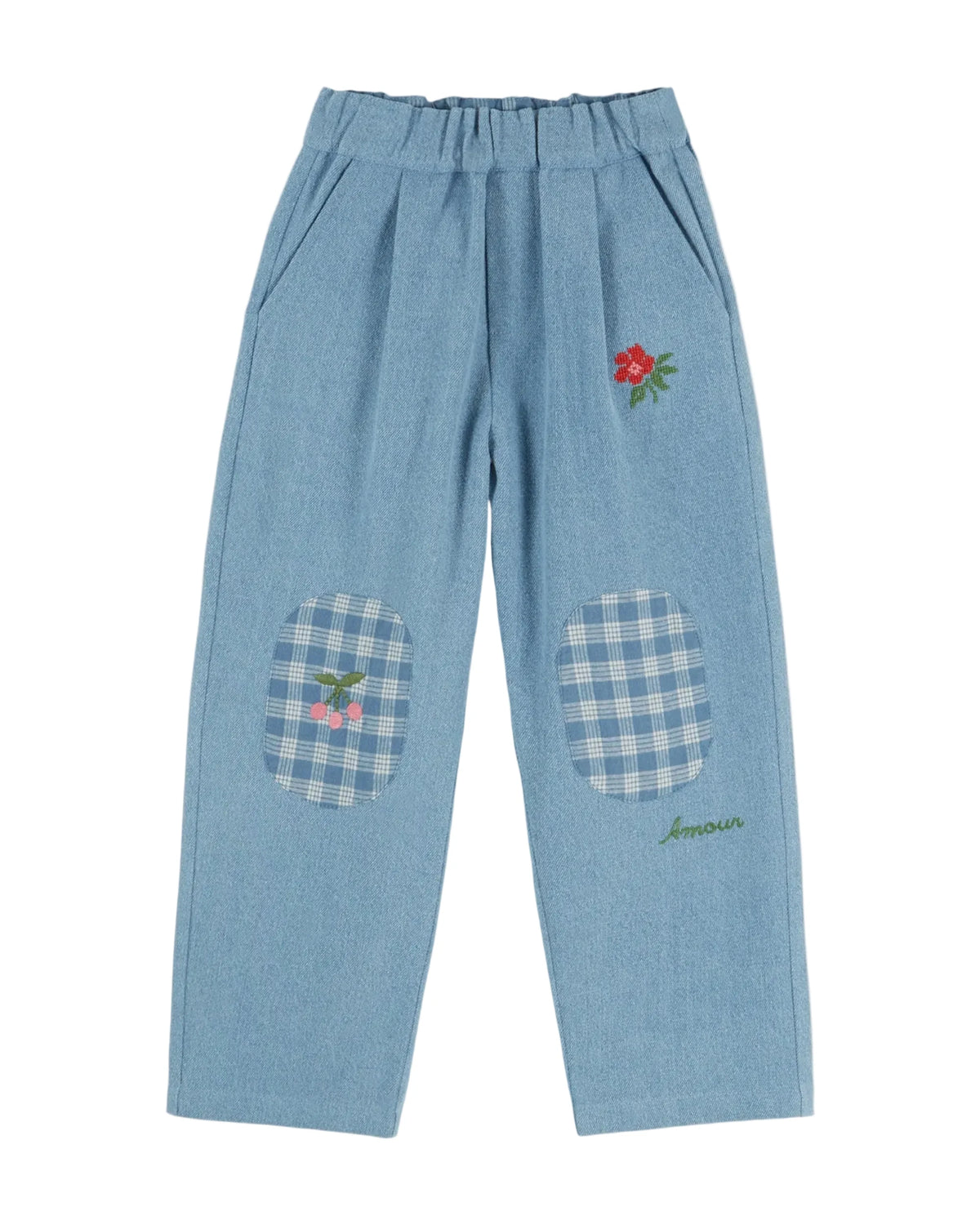 CARROT PANTS Light denim knee pads